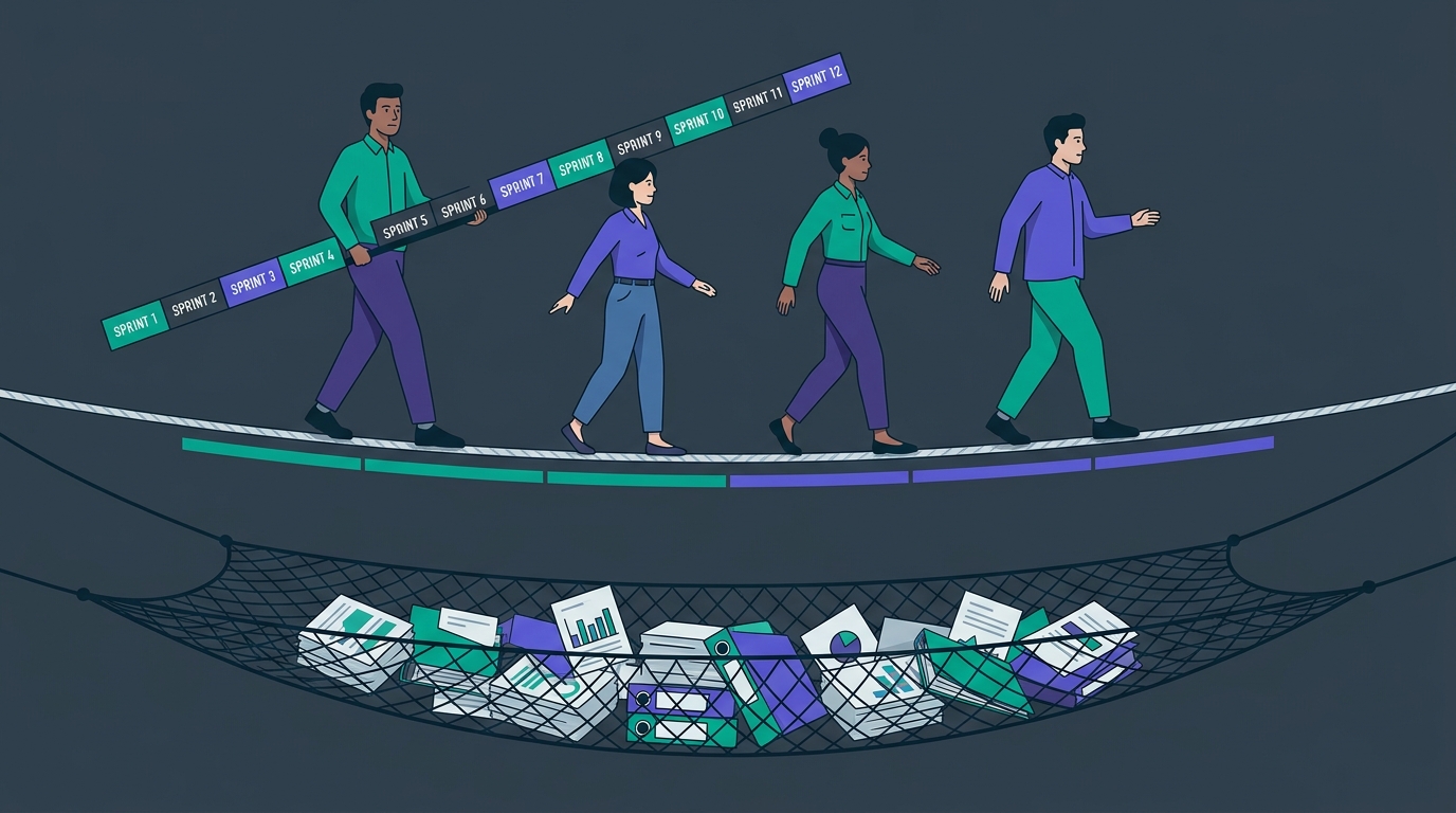 🎨 A 6-month project timeline rendered as a tight…