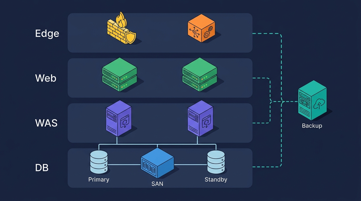 🎨 Clean isometric technical diagram of a 4-tier …