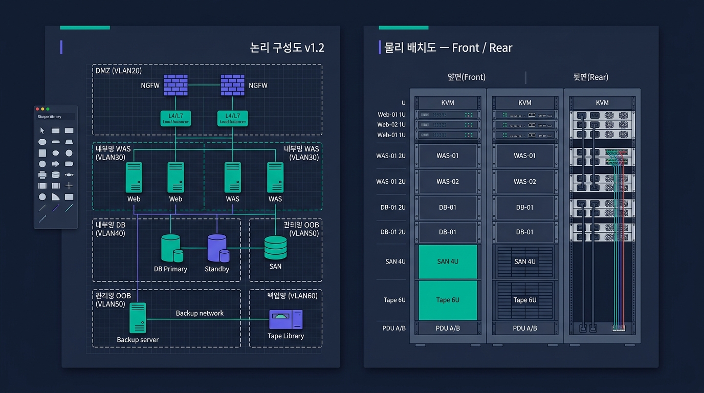 🎨 Editorial side-by-side document mockup on dark…