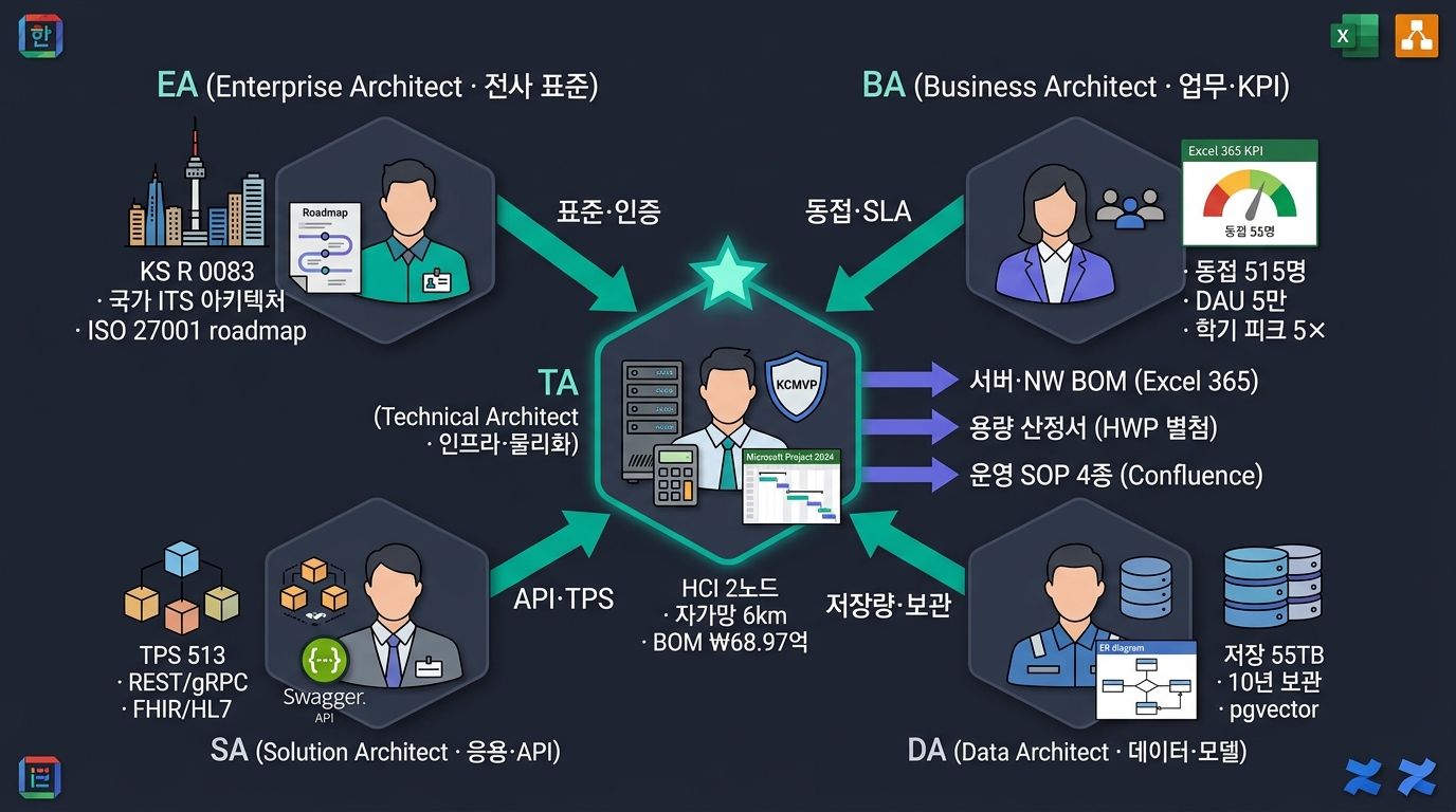 🎨 Editorial 5-architect matrix diagram drawn lik…