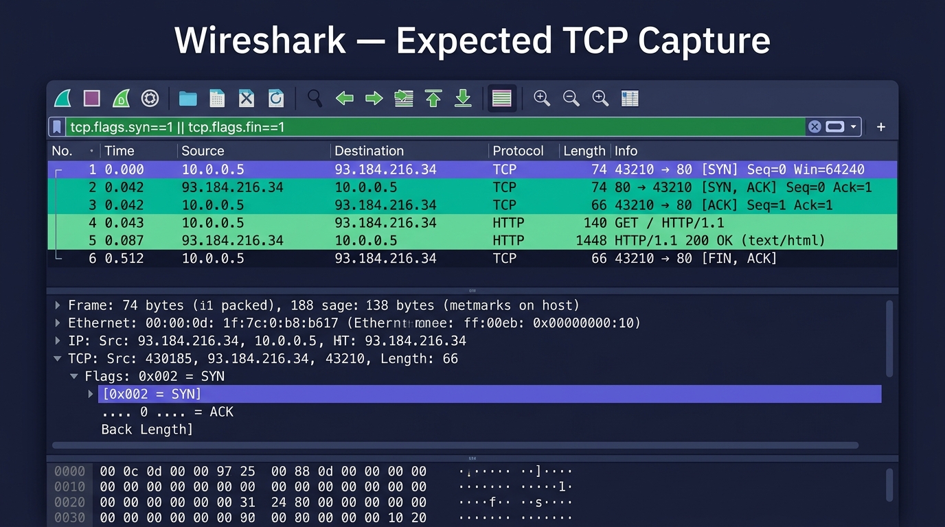 🎨 Editorial Wireshark UI screenshot mockup on da…