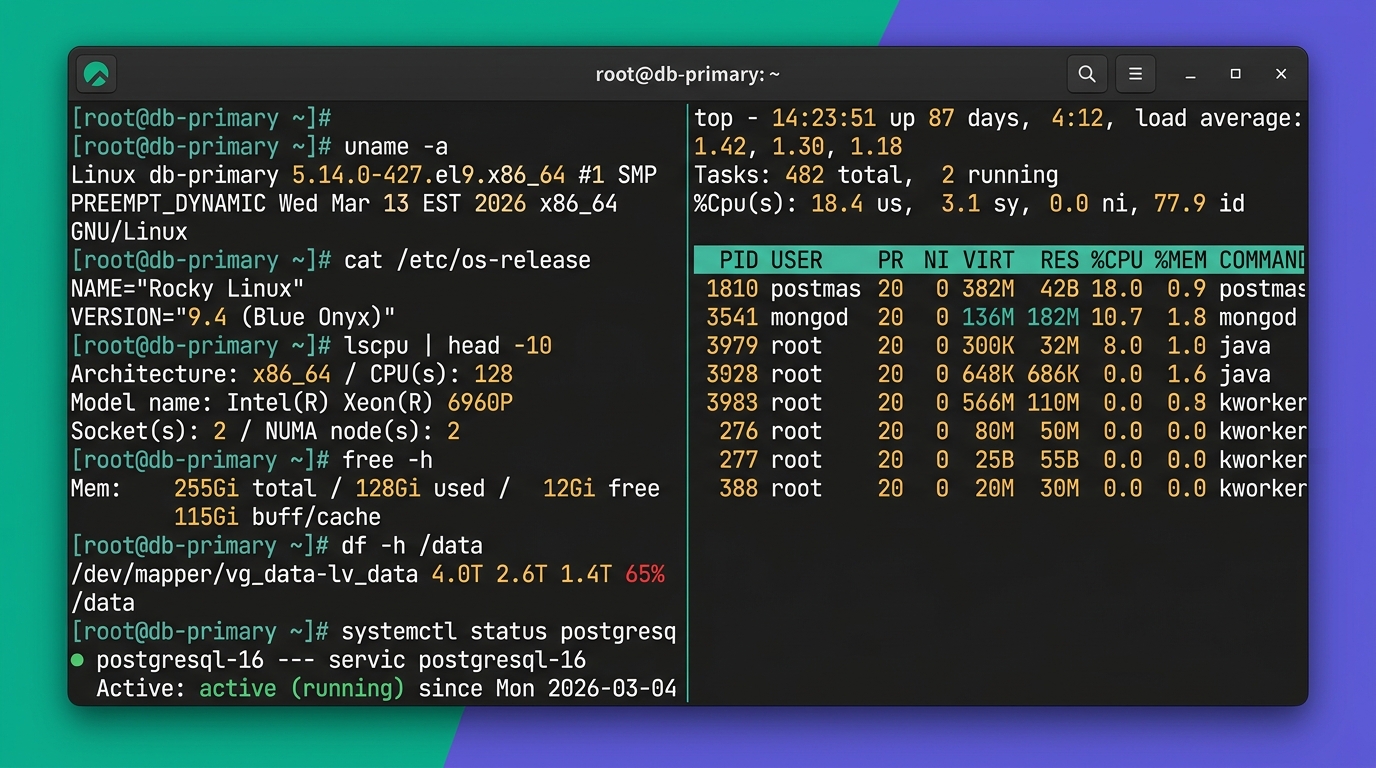 🎨 Editorial mockup of a tmux split terminal scre…