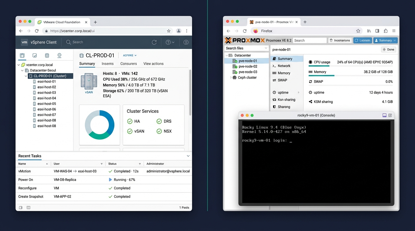 🎨 Editorial split-screen mockup of two virtualiz…