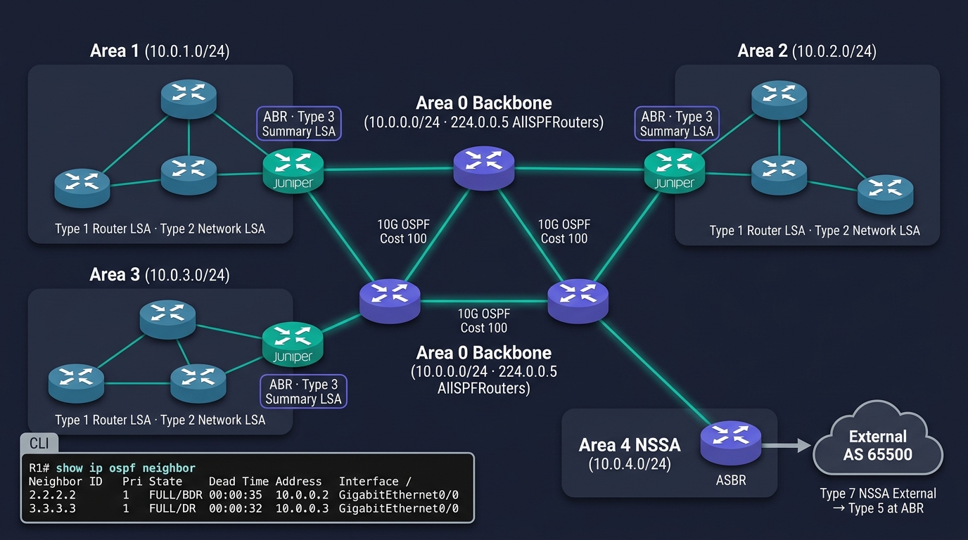 🎨 Editorial network topology illustration on dar…