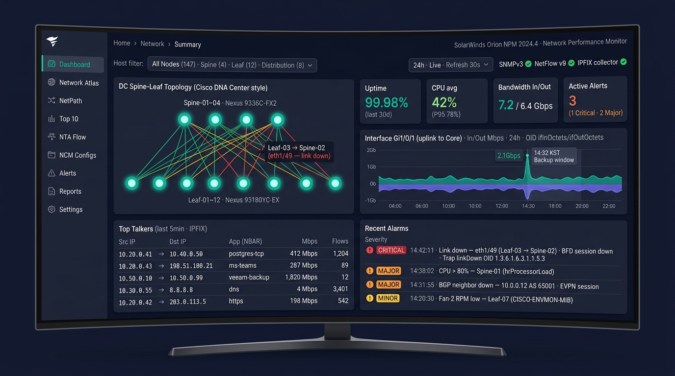 🎨 Editorial NMS dashboard UI mockup on dark navy…