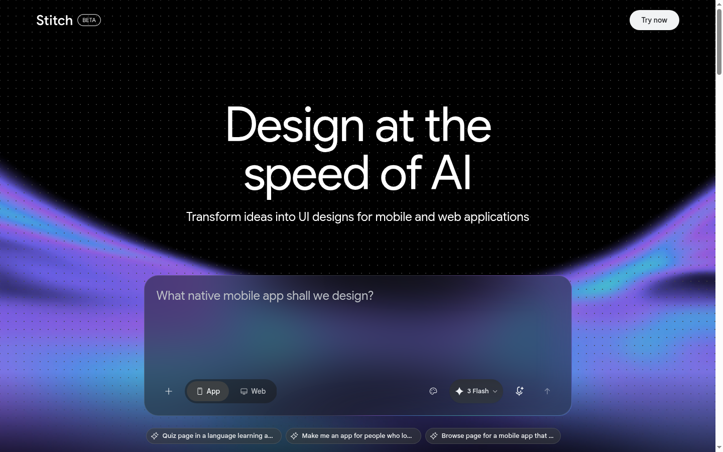 Google Stitch UI 디자인 생성