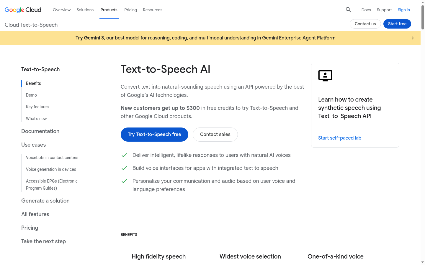 Google Cloud Text-to-Speech