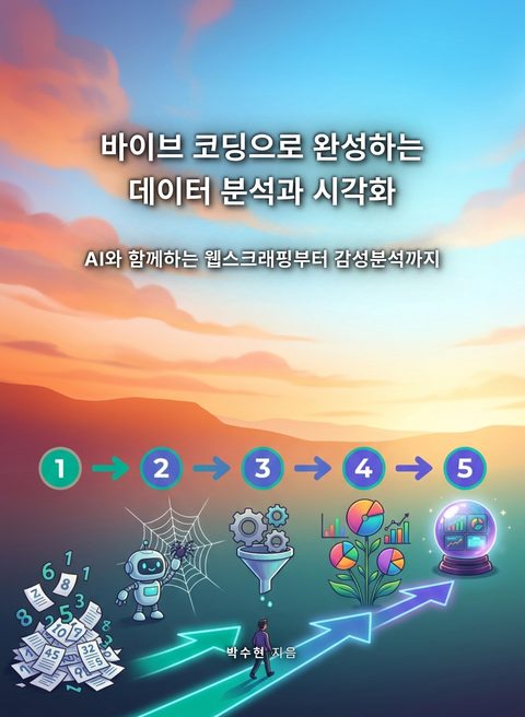바이브 코딩으로 완성하는 데이터 분석과 시각화 표지